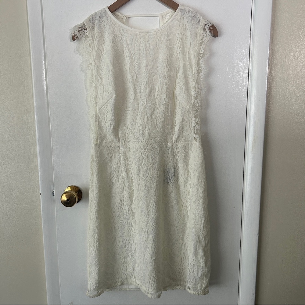 Kimchi Blue White Lace Pinafore Mini Dress